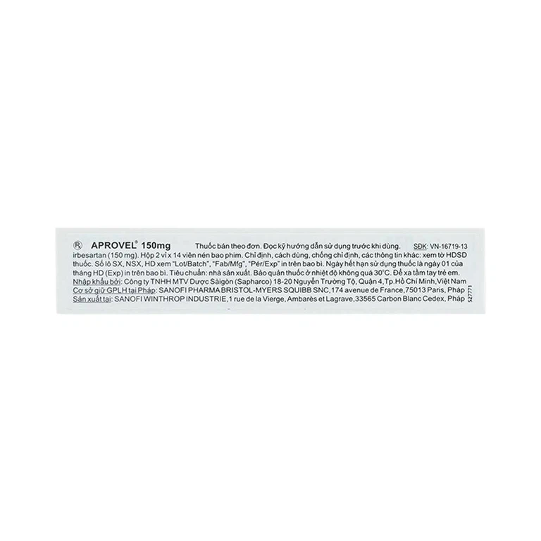 Thuốc Aprovel 150mg Sanofi điều trị tăng huyết áp (2 vỉ x 14 viên)