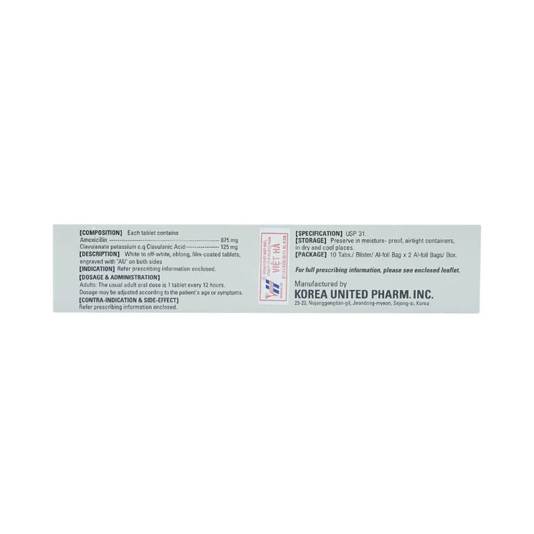 Thuốc Augmex Duo Korea United điều trị viêm phế quản, viêm bàng quang (2 vỉ x 10 viên) 