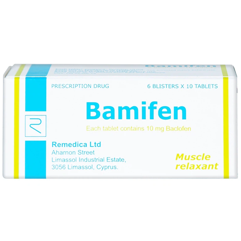 Thuốc Bamifen 10mg Remedica giảm co cứng cơ vân (6 vỉ x 10 viên)