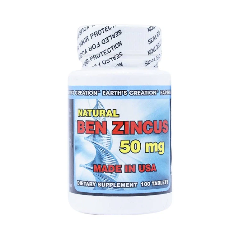 Viên uống Natural Ben Zincus 50mg bổ sung kẽm, hỗ trợ chức năng của tuyến tiền liệt (100 viên)
