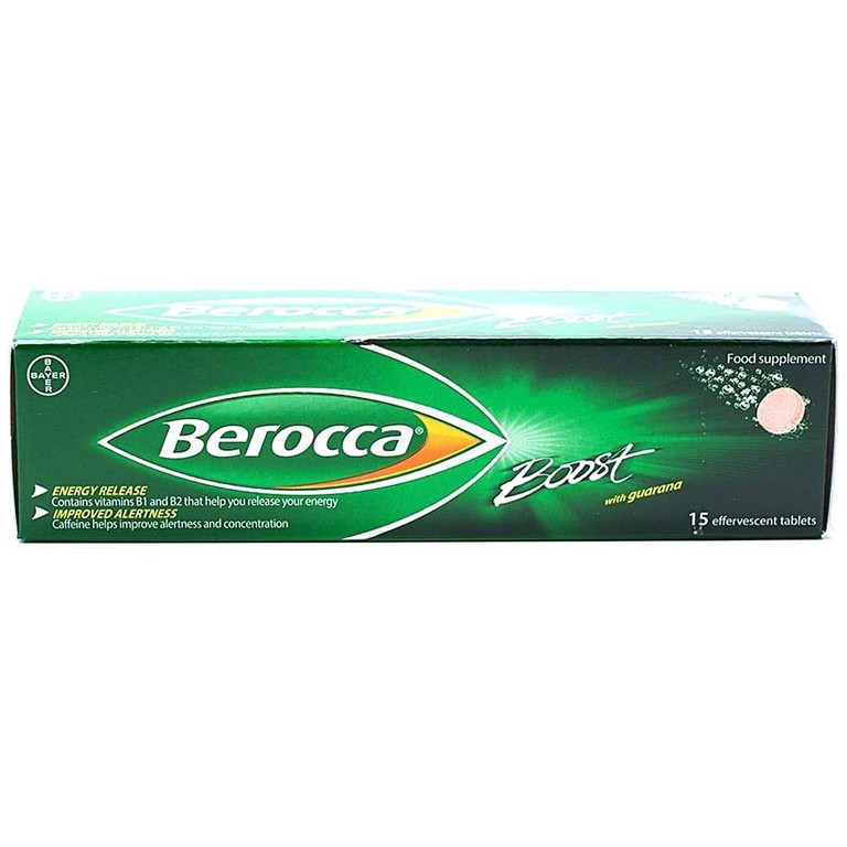 Viên sủi Berocca Boost Bayer bổ sung vitamin nhóm B và các khoáng chất (15 viên)