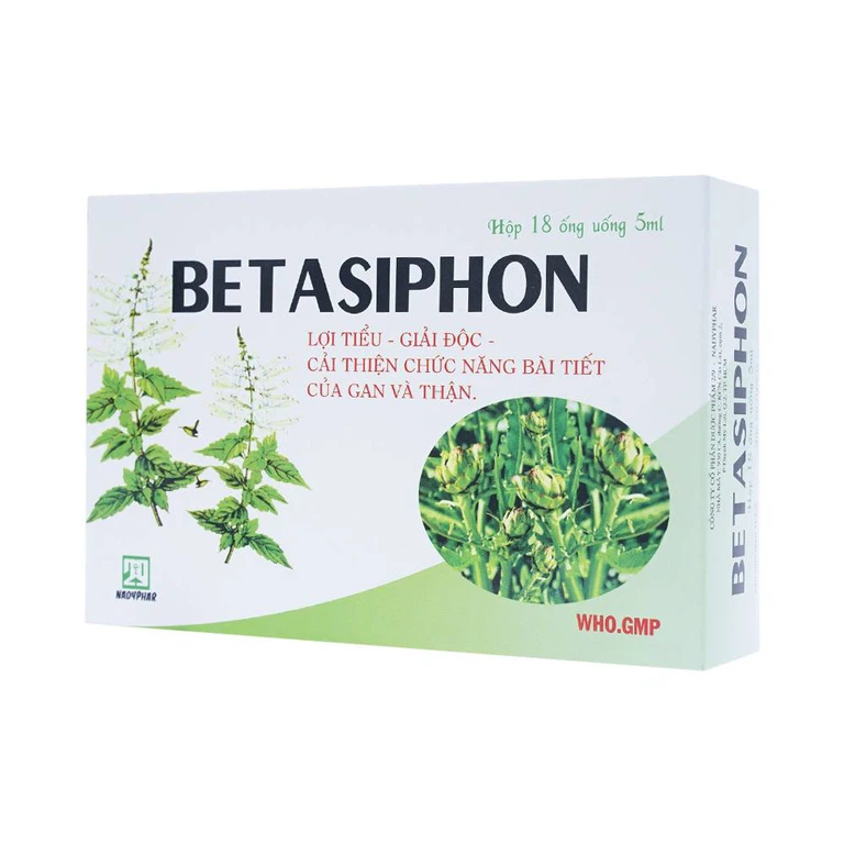 Dung dịch Betasiphon Nadyphar lợi tiểu, giải độc (18 ống x 5ml)