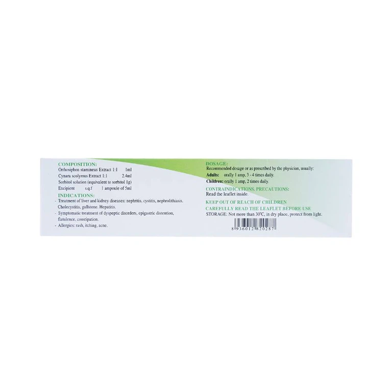 Dung dịch Betasiphon Nadyphar lợi tiểu, giải độc (18 ống x 5ml)