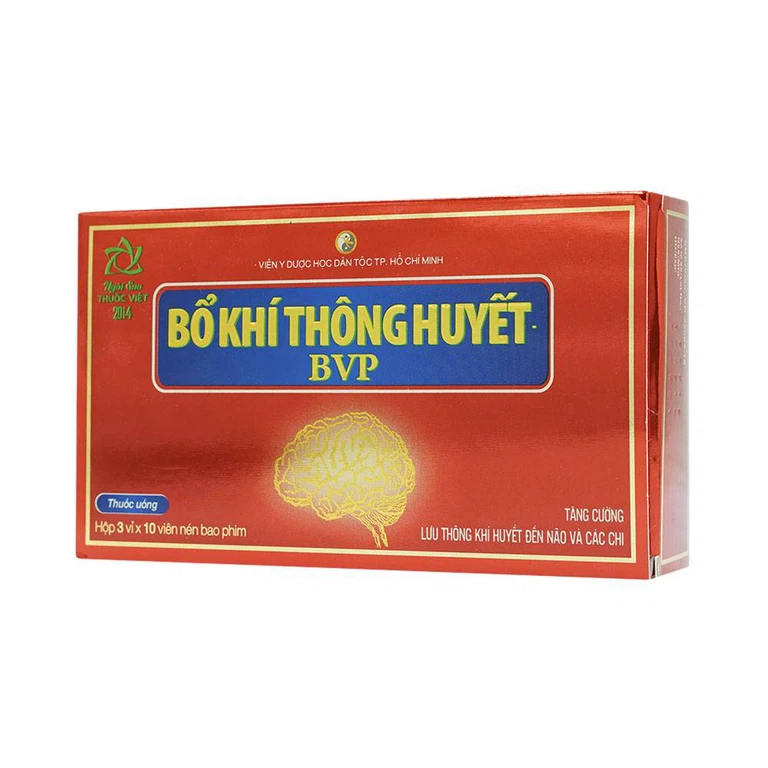 Thuốc Bổ Khí Thông Huyết BVP tăng cường lưu thông khí huyết đến não và các chi (3 vỉ x 10 viên)