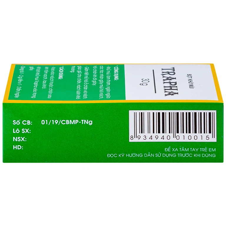 Bột khử mùi Trapha Traphaco hỗ trợ khử mùi, làm thơm, ngăn ngừa mùi hôi nách, hôi chân khi đi giày (30g)