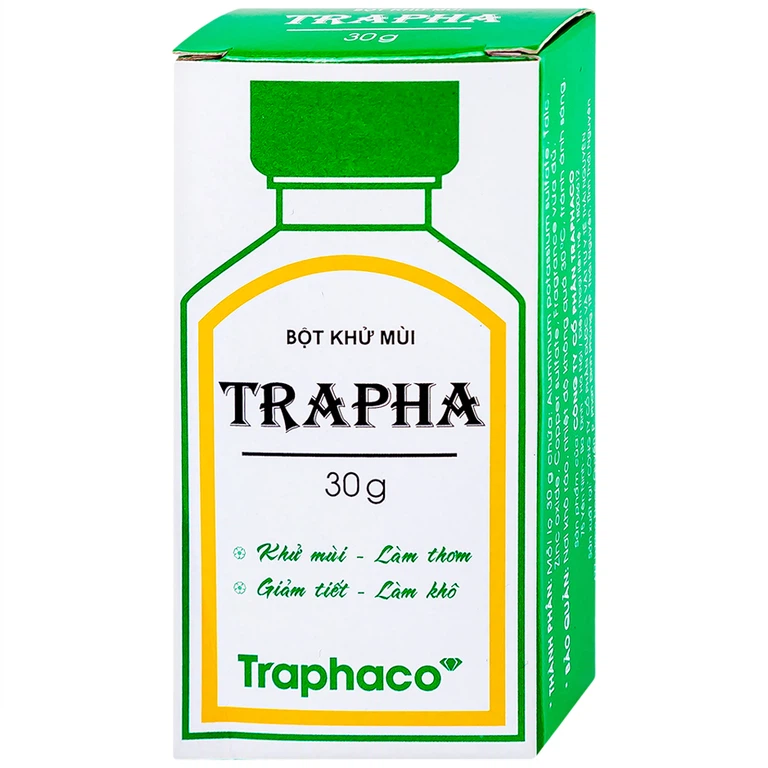 Bột khử mùi Trapha Traphaco hỗ trợ khử mùi, làm thơm, ngăn ngừa mùi hôi nách, hôi chân khi đi giày (30g)