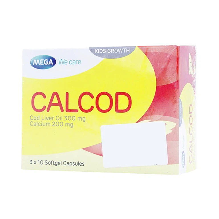 Viên uống Calcod bổ sung canxi, Omega 3, Vitamin A - D cho cơ thể (3 vỉ x 10 viên)
