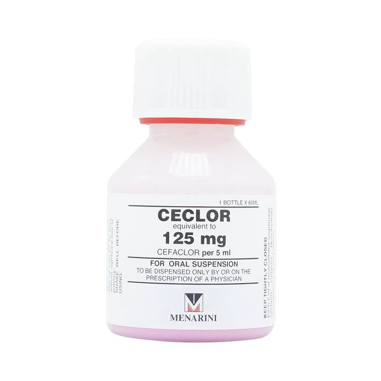 Bột pha hỗn dịch uống Ceclor 125mg Menarini điều trị nhiễm khuẩn (60ml)