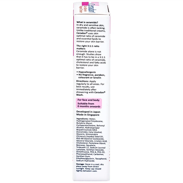 Kem phục hồi da Ceradan Ceramide Skin Barrier Repair Cream dành cho da khô, kích ứng và nhạy cảm (30g)