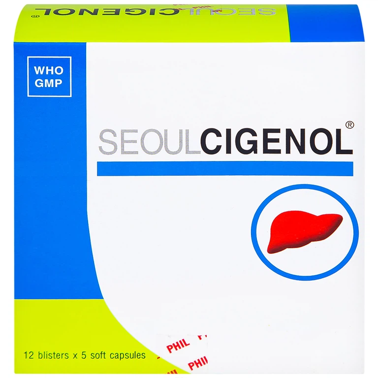 Thuốc SeoulCigenol Phil điều trị hỗ trợ bệnh gan mạn tính, gan nhiễm mỡ (12 vỉ x 5 viên)