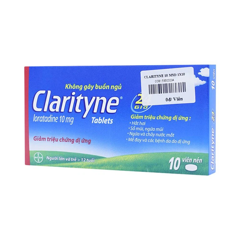 Thuốc Clarityne MSD giảm triệu chứng dị ứng (1 vỉ x 10 viên)