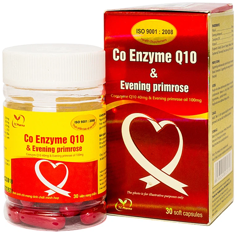 Viên uống Co Enzyme Q10 & Evening primrose Thành Công hỗ trợ chức năng tim mạch (30 viên)