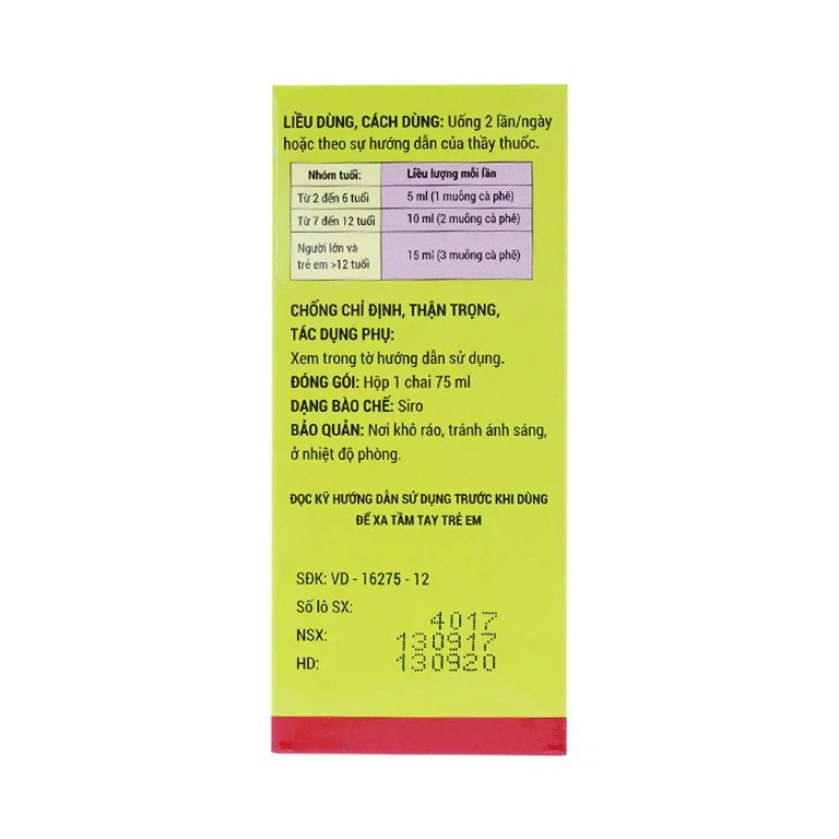 Siro Coje Ho TW3 giảm các triệu chứng ho (75ml)