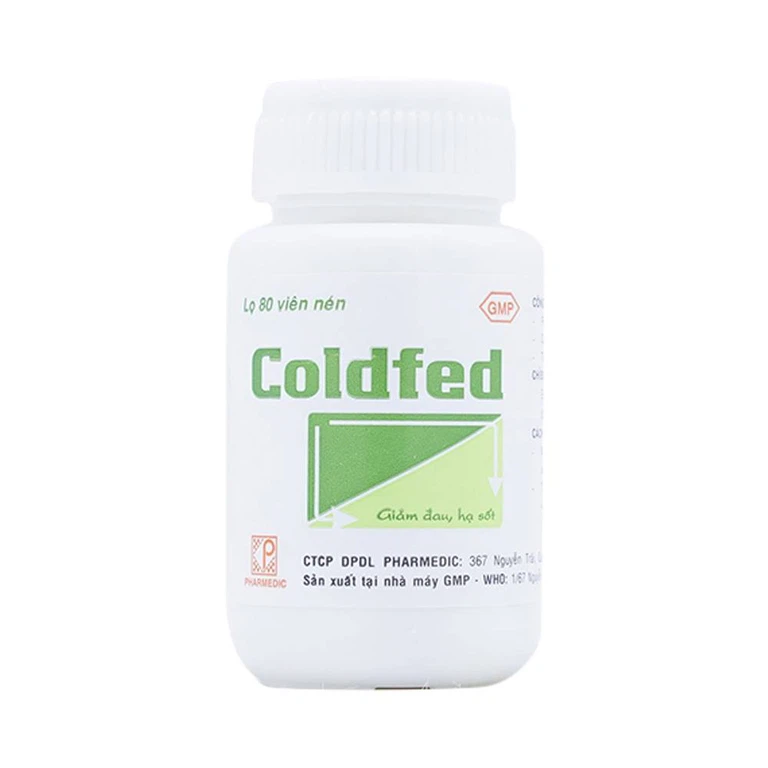 Thuốc Coldfed điều trị triệu chứng cảm, sốt, nhức đầu, sổ mũi, đau khớp, đau cơ (80 viên)