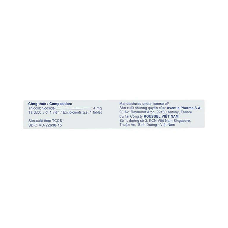 Thuốc Coltramyl 4mg Roussel điều trị hỗ trợ đau do co cứng cơ bắp cấp tính (1 vỉ x 12 viên)