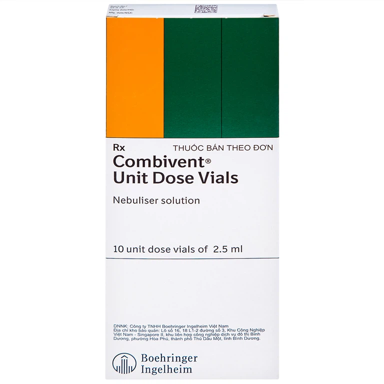 Dung dịch khí dung Combivent Boehringer kiểm soát co thắt phế quản (1 vỉ x 10 ống)