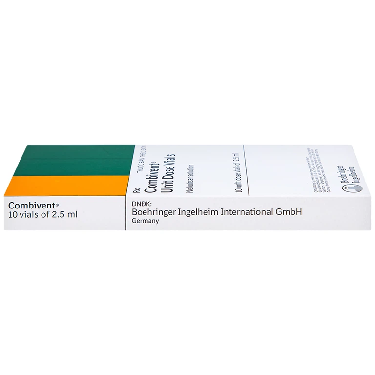 Dung dịch khí dung Combivent Boehringer kiểm soát co thắt phế quản (1 vỉ x 10 ống)