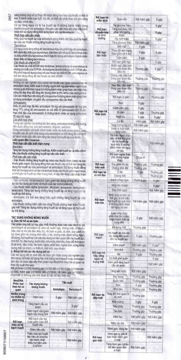 Thuốc Coveram 10mg/10mg Servier điều trị tăng huyết áp (30 viên)