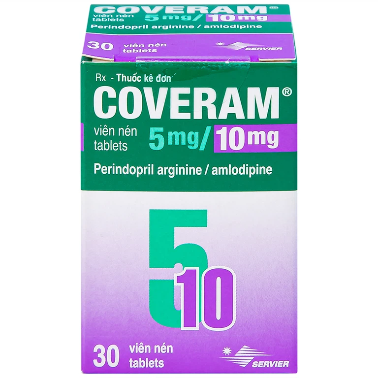Thuốc Coveram 5mg/10mg Servier điều trị tăng huyết áp (30 viên)