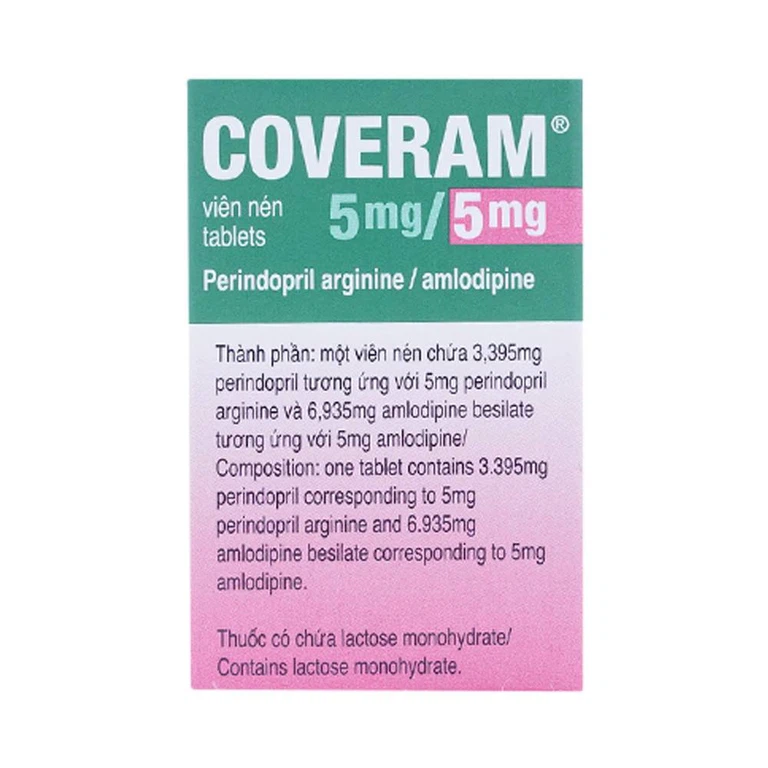 Thuốc Coveram 5mg/5mg Servier điều trị tăng huyết áp (30 viên)