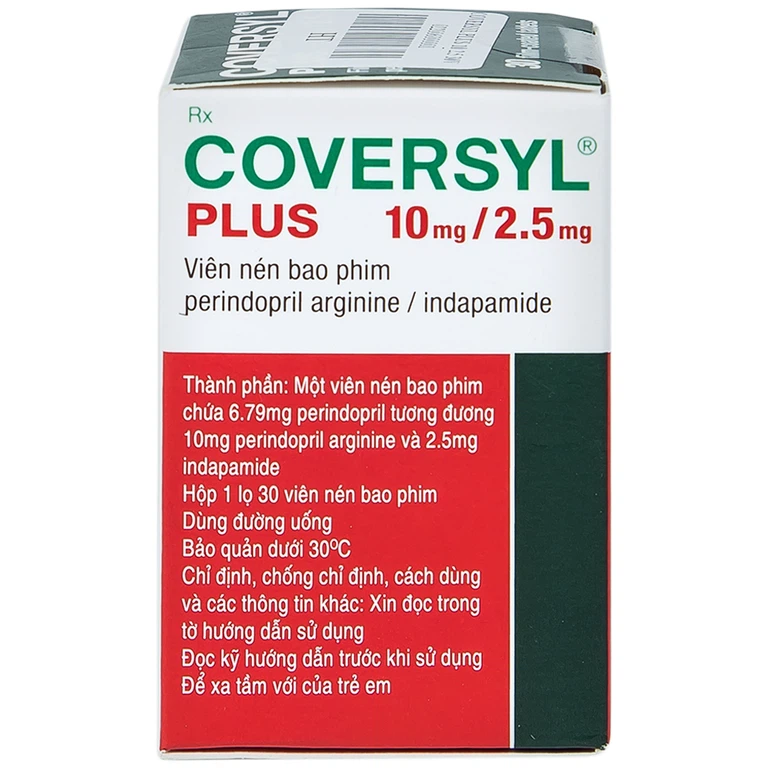 Thuốc Coversyl Plus 10mg/2.5mg Servier điều trị tăng huyết áp (30 viên)