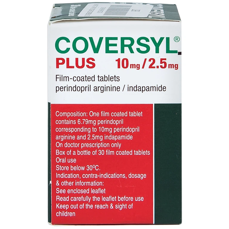 Thuốc Coversyl Plus 10mg/2.5mg Servier điều trị tăng huyết áp (30 viên)