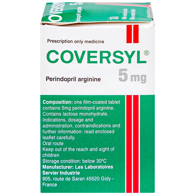 Thuốc Coversyl 5mg Servier điều trị tăng huyết áp (30 viên)