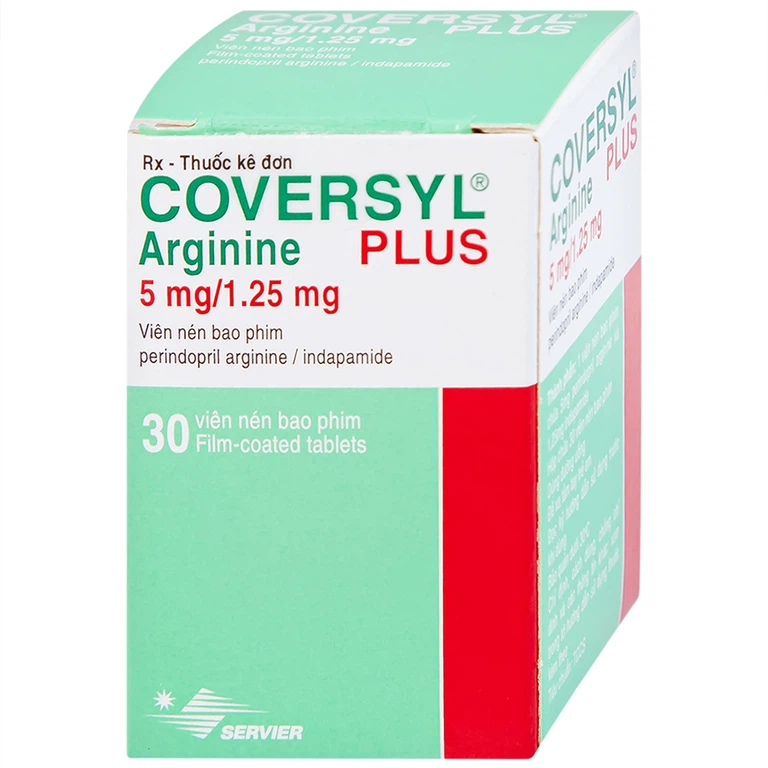 Thuốc Coversyl Plus 5mg/1.25mg Servier điều trị tăng huyết áp (30 viên)