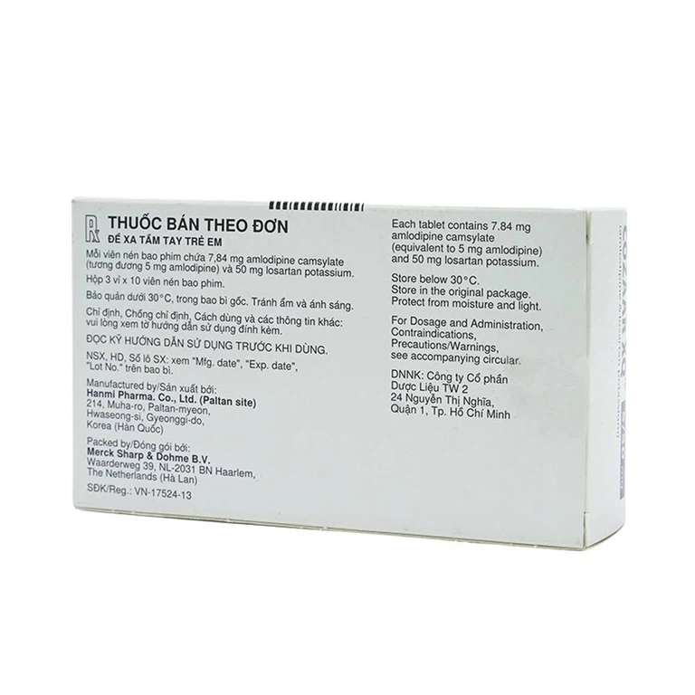 Thuốc Cozaar XQ 5/50mg MSD điều trị cao huyết áp vô căn (3 vỉ x 10 viên)