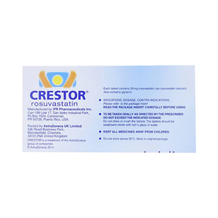 Thuốc Crestor 20mg AstraZeneca điều trị tăng cholesterol máu nguyên phát (2 vỉ x 14 viên)