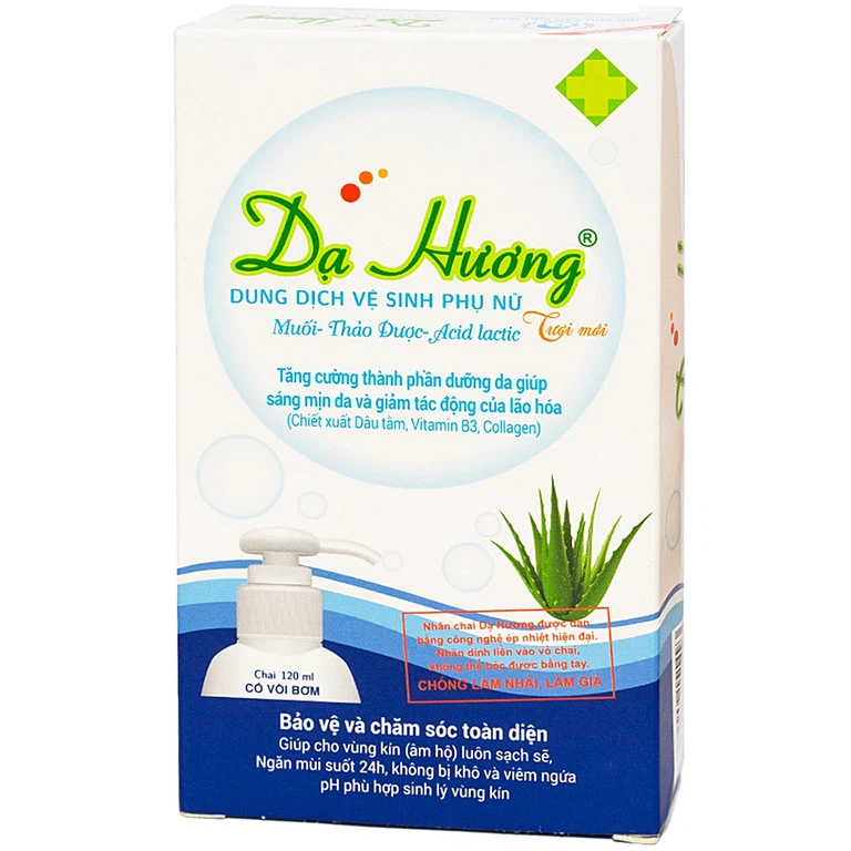 Dung dịch vệ sinh phụ nữ Dạ Hương Hoa Linh có vòi bơm, làm sạch vùng kín, ngăn mùi suốt 24h (120ml)