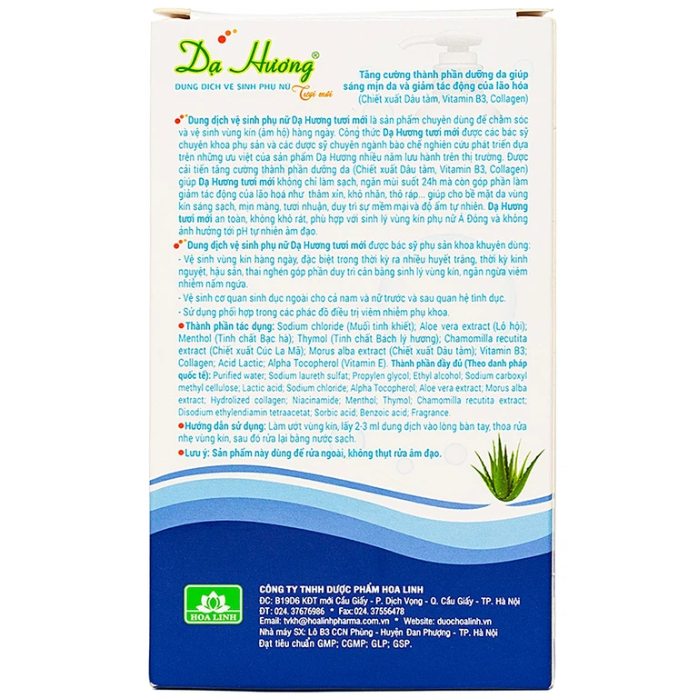 Dung dịch vệ sinh phụ nữ Dạ Hương Hoa Linh có vòi bơm, làm sạch vùng kín, ngăn mùi suốt 24h (120ml)