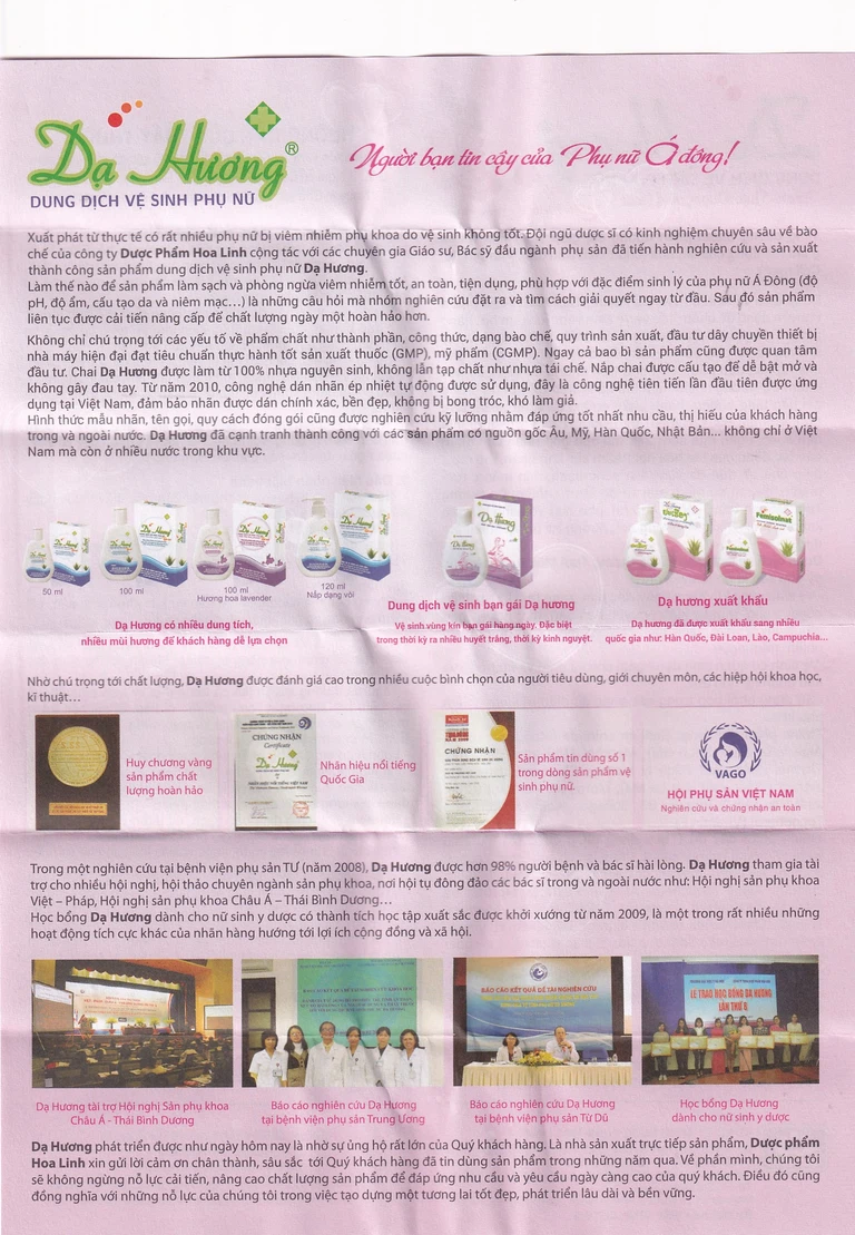 Dung dịch vệ sinh phụ nữ Dạ Hương Lavender Hoa Linh làm sạch vùng kín, ngăn mùi suốt 24h (100ml)