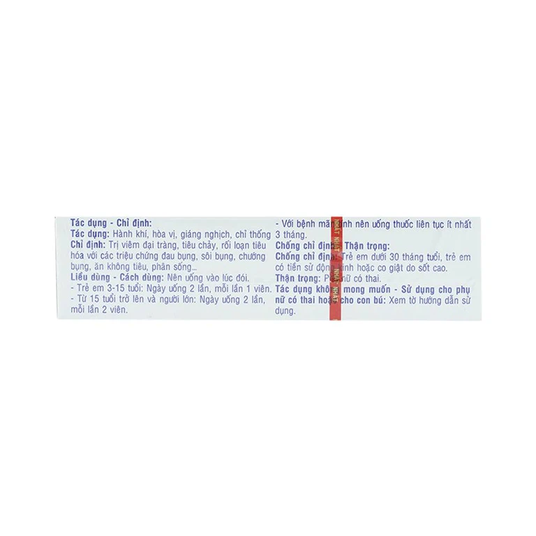 Thuốc Đại Tràng Nhất Nhất điều trị viêm đại tràng, tiêu chảy, rối loạn tiêu hóa (2 vỉ x 10 viên)