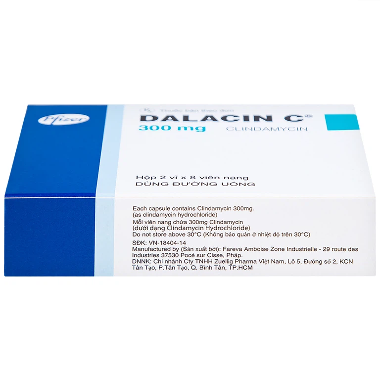 Thuốc Dalacin C 300mg Pfizer điều trị nhiễm khuẩn (2 vỉ x 8 viên)
