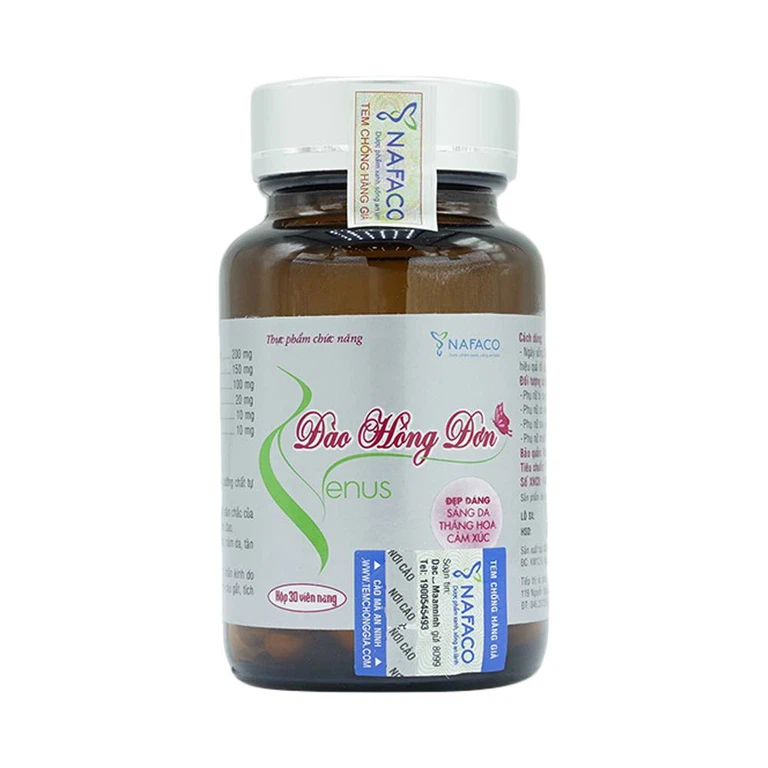 Viên uống Đào Hồng Đơn Venus Nafaco hỗ trợ cải thiện thiếu hụt nội tiết tố nữ (30 viên)