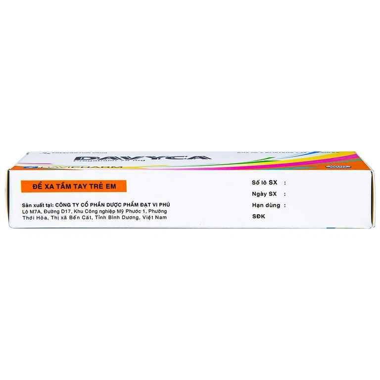 Thuốc Davyca 75mg Davipharm điều trị rối loạn lo âu lan tỏa (28 viên)