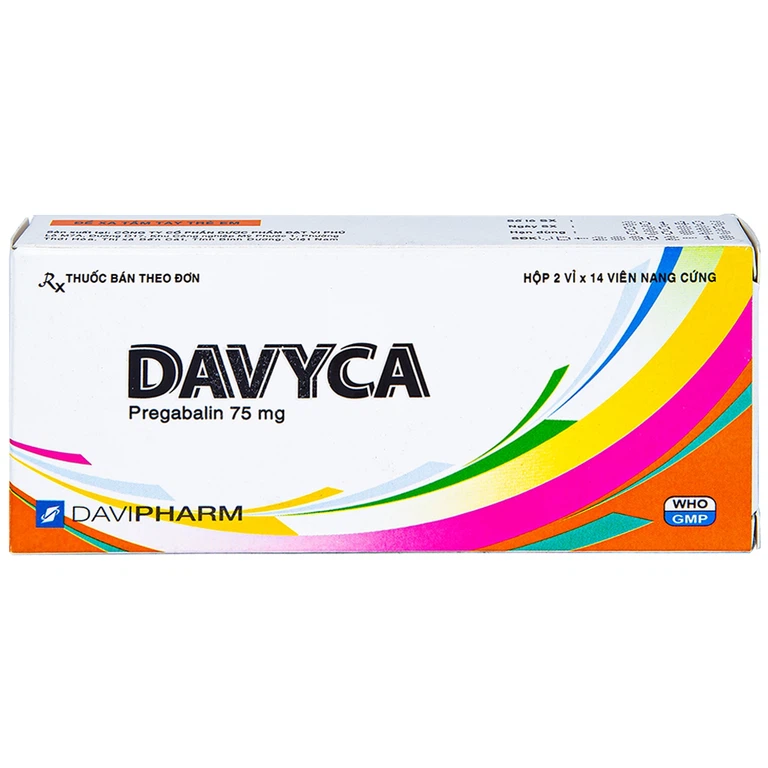 Thuốc Davyca 75mg Davipharm điều trị rối loạn lo âu lan tỏa (28 viên)