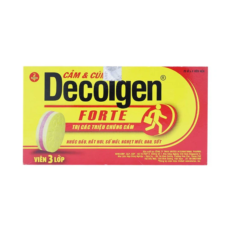 Thuốc Decolgen Forte United điều trị các triệu chứng cảm thông thường, viêm mũi dị ứng (25 vỉ x 4 viên)