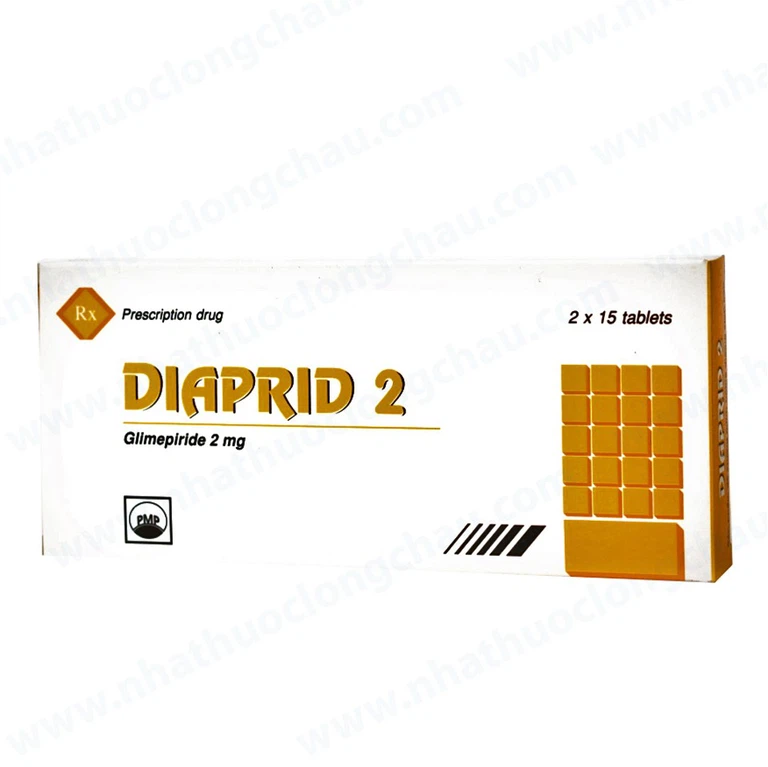 Thuốc Diaprid 2 Pymepharco điều trị đái tháo đường típ 2 (2 vỉ x 15 viên)