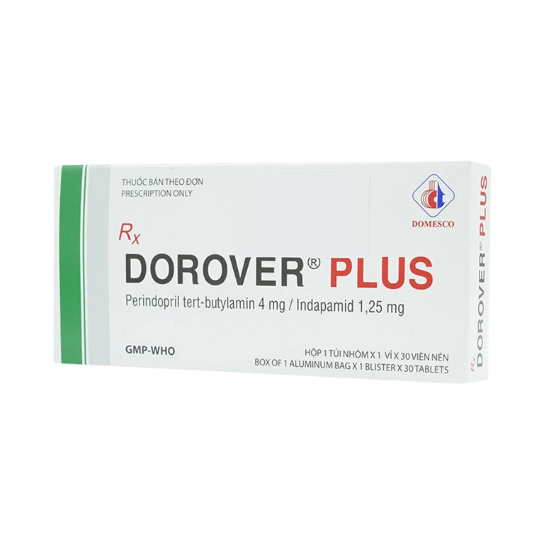 Thuốc Dorover Plus Domesco điều trị tăng huyết áp nguyên phát (1 vỉ x 30 viên)