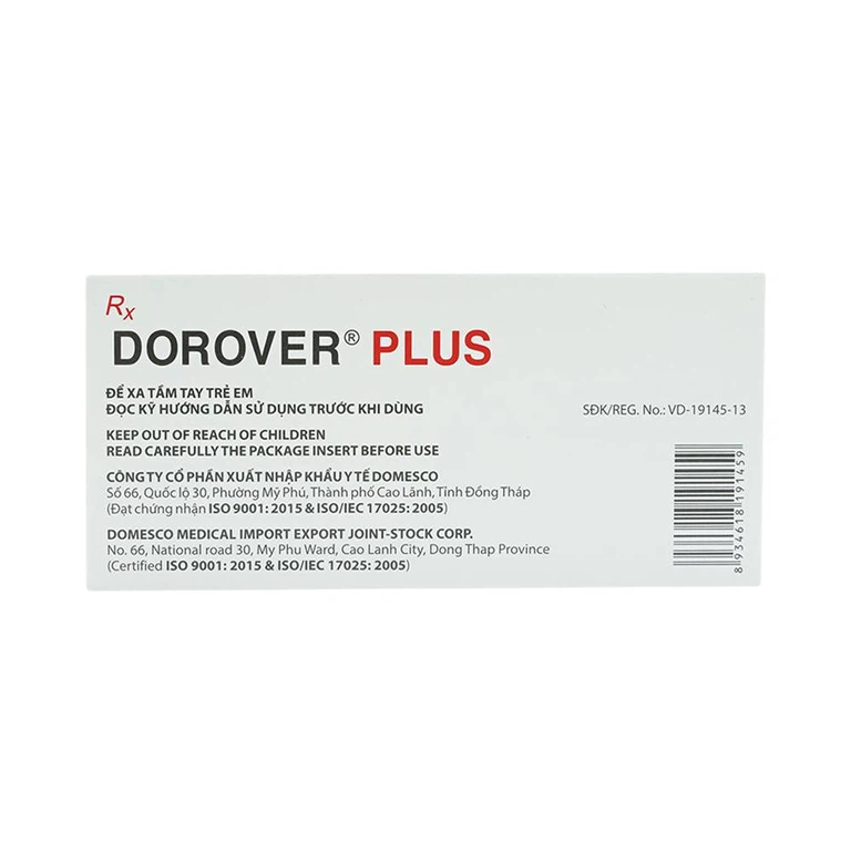 Thuốc Dorover Plus Domesco điều trị tăng huyết áp nguyên phát (1 vỉ x 30 viên)