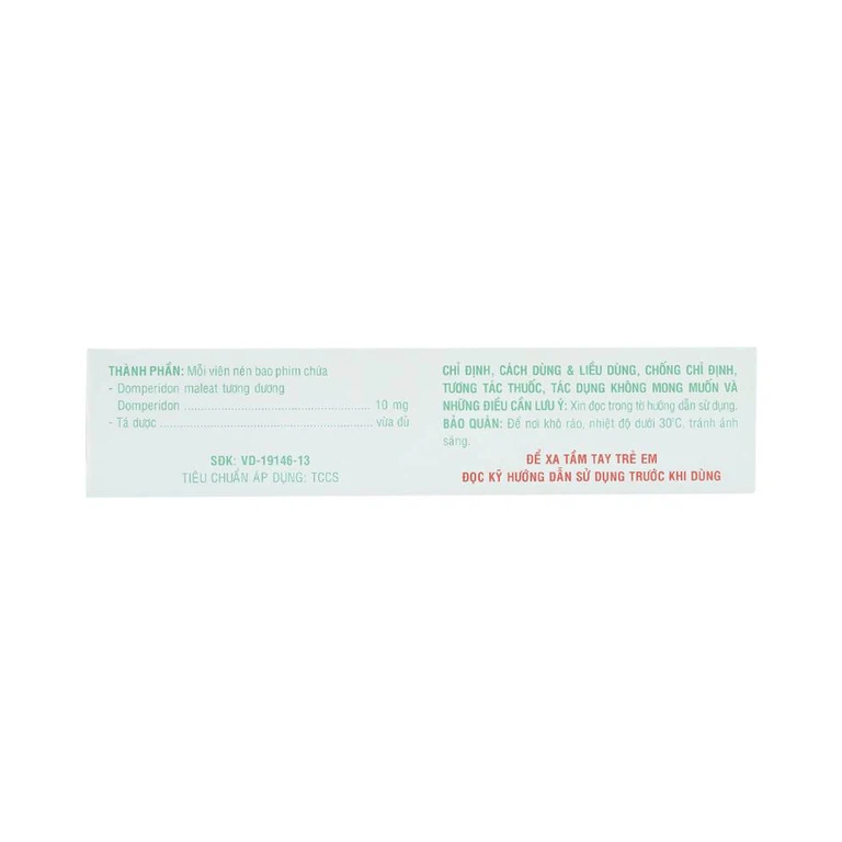 Thuốc Dotium Domesco điều trị triệu chứng nôn, buồn nôn (10 vỉ x 10 viên)