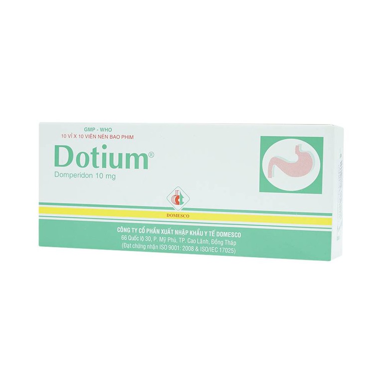 Thuốc Dotium Domesco điều trị triệu chứng nôn, buồn nôn (10 vỉ x 10 viên)