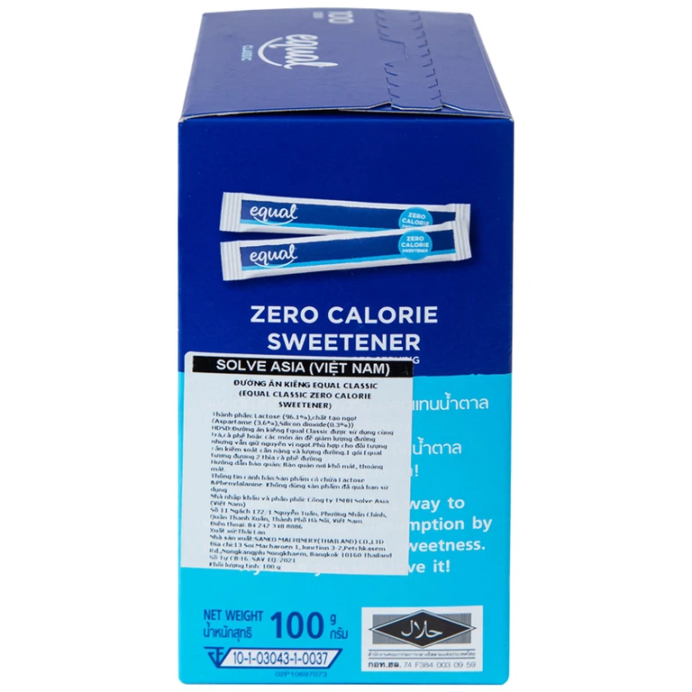 Đường ăn kiêng Equal Classic Zero Calorie Sweetener (100 gói x 1g)
