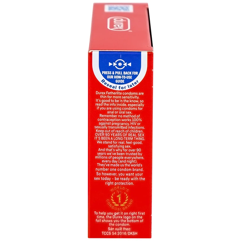 Bao cao su Durex Fetherlite vừa vặn, độ bảo vệ cao (3 cái)