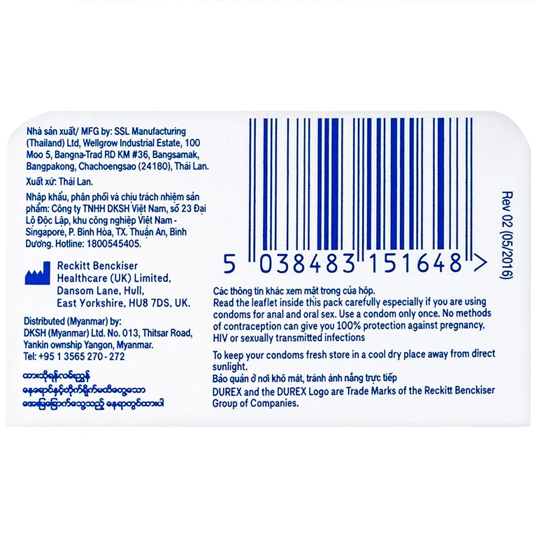 Bao cao su Durex Kingtex ôm sát, vừa vặn (49mm - 3 cái)