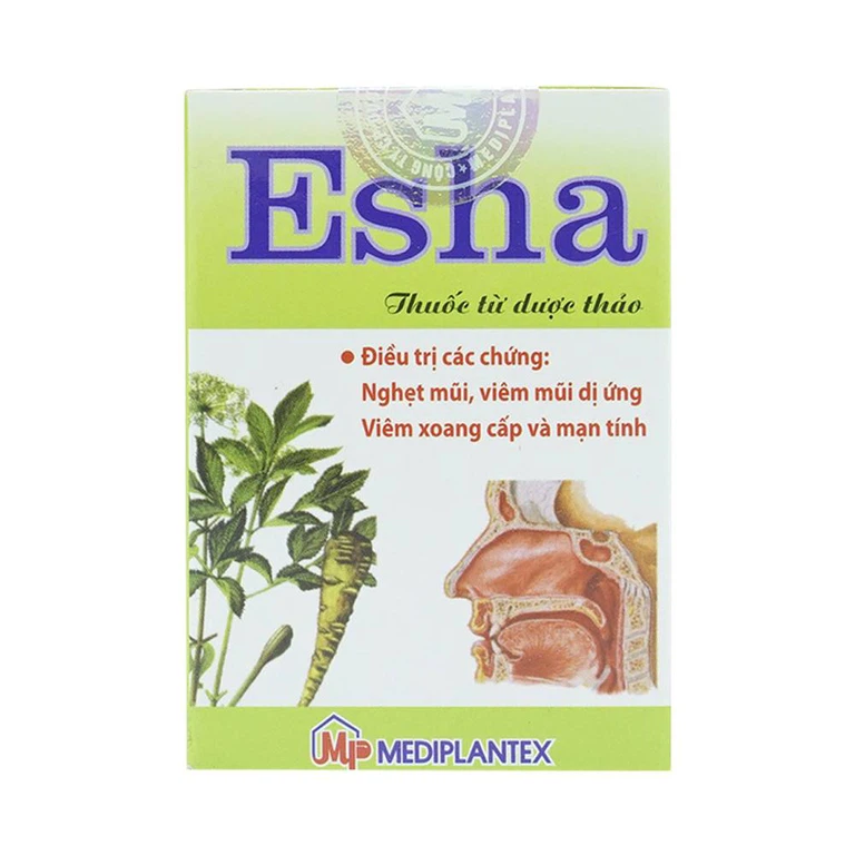 Thuốc Esha điều trị chứng nghẹt mũi, viêm mũi dị ứng, viêm xoang cấp và mạn tính (50 viên)