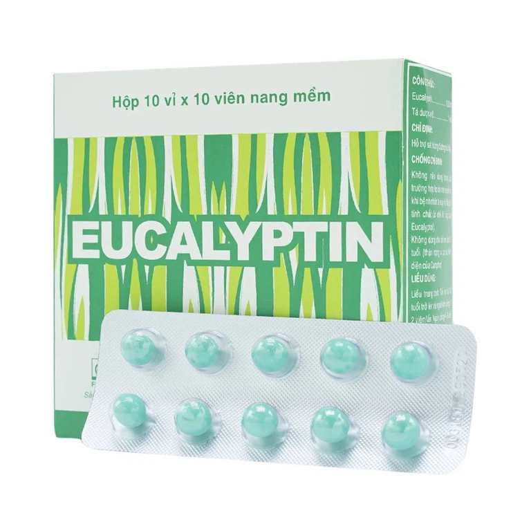 Thuốc Eucalyptin Dược 3/2 sát trùng đường hô hấp (10 vỉ x 10 viên)