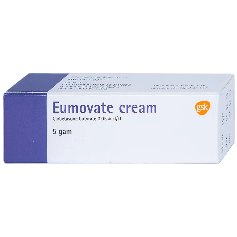 Kem Eumovate Cream GSK giảm các triệu chứng viêm và ngứa các bệnh về da (5g)